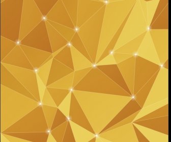 Abstract Background 3d Sparkling Yellow Polygonal Design