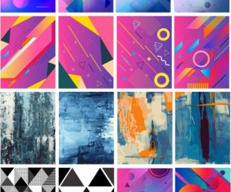 Abstract Backgrounds Collection Geometric Grunge Themes