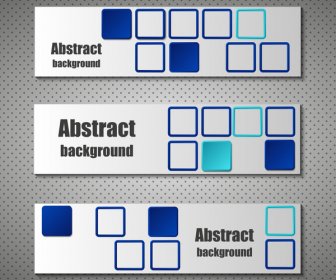 Abstract Banner Design Sets With Squares Background