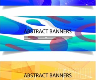 Abstract Banner Templates Colorful Geometric Dynamic Decor