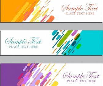 Abstract Banner Templates Multicolored Geometric Decoration