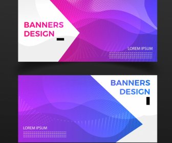 абстрактные шаблоны баннеров фиолетовый современный динамический дизайн