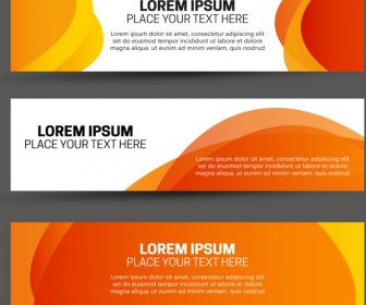 Abstract Banners Design On Orange Background