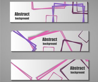 Abstract Banners Design Sets With Squares Arrangment Background