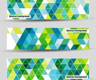 Abstract Banners Design With Colorful Geometric Background