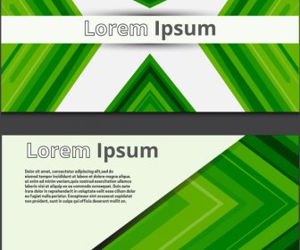 Abstract Banners Sets Design With Delusion Green Background