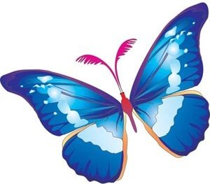 Abstract Beautiful Blue Glossy Butterfly Design Illustration Free Vector