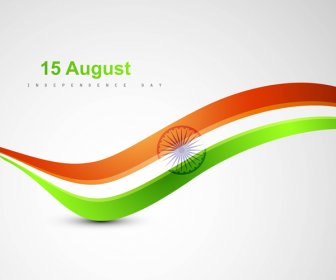 Vector De Fondo Abstracto Bandera India Hermosa Onda Brillante