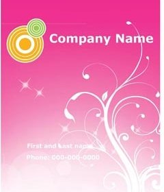Abstract Beautiful Pink Floral Background Visiting Card Vector