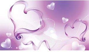 Abstract Beautiful Smoke Heart Romance Day Background Free Vector