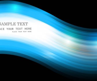 Abstract Black Bright Blue Business Technology Wave Brochure Vector