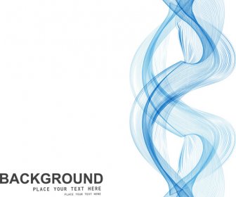 Abstract Blue Business Line Wave Vector Whit Background Illustration