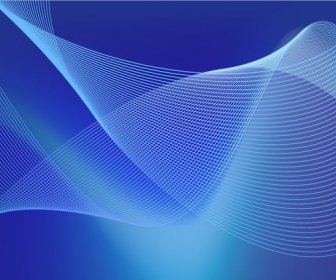 Abstrait Bleu Business Technologie Wave Lignes Vector Background