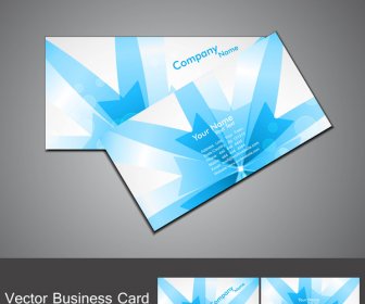 Abstract Blue Colorful Business Card Set Vector