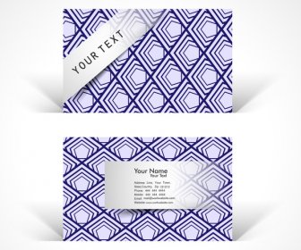 Abstract Blue Colorful Business Card Set White Vector