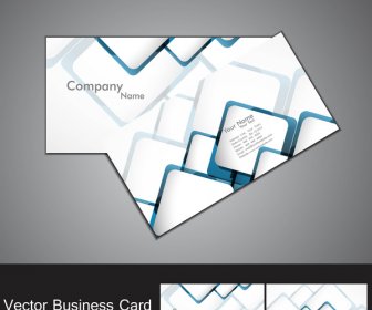 추상 파란색 다채로운 원 비즈니스 카드 세트