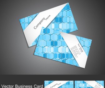 Abstract Blue Colorful Circle Business Card Set Vector