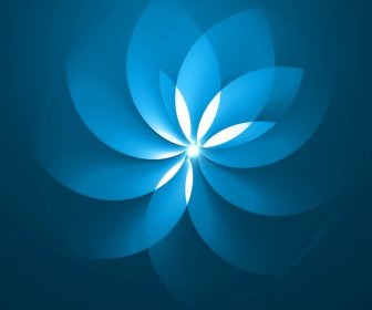 カラフルな花柄の青い抽象的な背景のベクトル