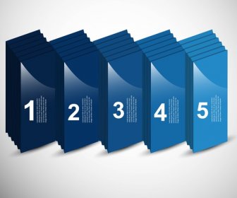 Abstrato Azul Colorido Números Listras Vector Design