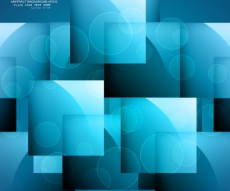 抽象的な青いカラフルな正方形の概念ベクトル図