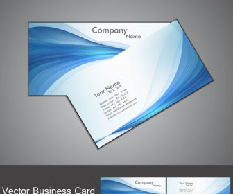 Abstrakte Blaue Bunt Stilvolle Welle Business Karten-set