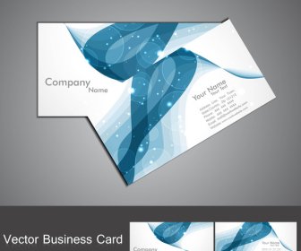Визитная карточка набор абстрактных синий стильный красочные волны