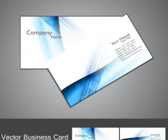 Abstract Blue Colorful Stylish Wave Business Card Set Background