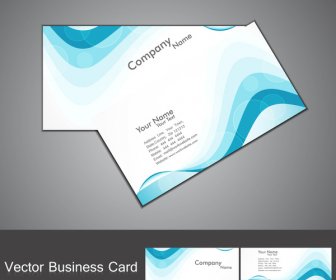 Abstract Blue Colorful Stylish Wave Business Card Set Vector