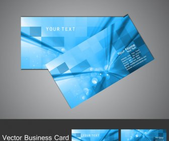 مجموعة بطاقات الأعمال مجردة موجه ملونة زرقاء