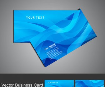 Abstract Blue Colorful Wave Business Card Set