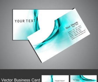 Abstrato Onda Colorida Azul Cartão De Negócios Conjunto