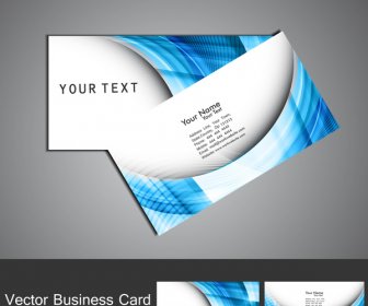 Abstrato Onda Colorida Azul Cartão De Negócios Conjunto