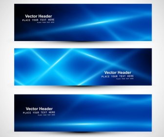 Header Website Warna-warni Biru Abstrak Atau Banner Ditetapkan Vektor