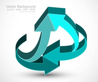 Abstract Blue Colorful 3d Arrow Vector Illustration