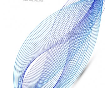 Abstracto Azul Línea Creativa Diseño De Vector De Onda
