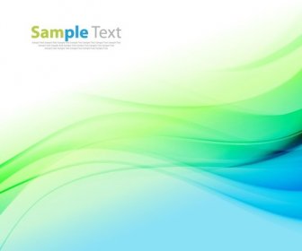 Abstract Blue Green Color Waves Background Vector Illustration