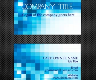 Abstract Blue Square Business Card Templates