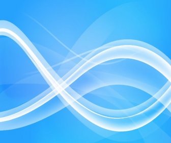 Abstract Blue Wave Light Background Vector Illustration