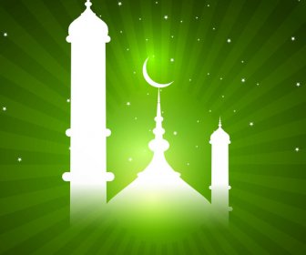 Abstract Bright Colorful Green Ramadan Kareem Vector Design