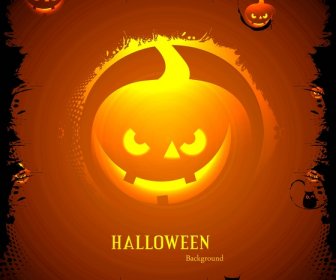 Abstrato Brilhante Colorido Abóboras Halloween Fundo Festa Cartão Vector Ilustração