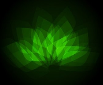 Abstract Bright Green Geometric Flower Vector Illustration