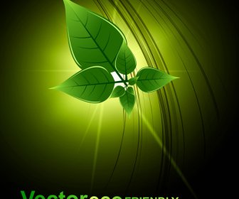 Resumen Vector Brillante Verde Natural Eco Vida Diseño