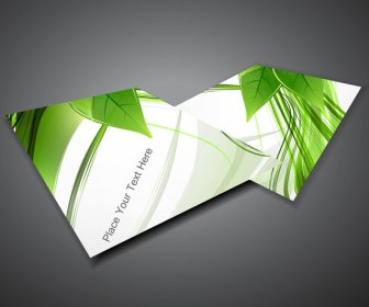 Abstract Business Corporate Brochure Green Lives Vector Illustration