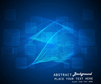 Abstract Business Technology Blue Wave Outline Shiny Wave Vector