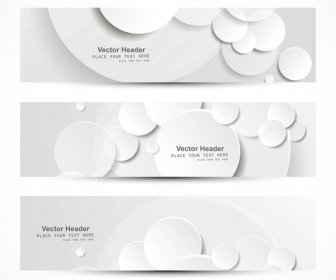 Abstract Business Three Gray Circle Header Design Vector