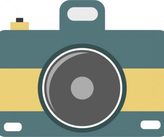 Abstract Camera Icon Vector Illustration With Flat Design