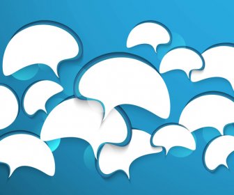 Abstract Chat Bubbles In The Shape Blue Colorful Vector Background