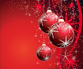 Abstract Christmas Balls Background With Snowflakes And Stars Vector