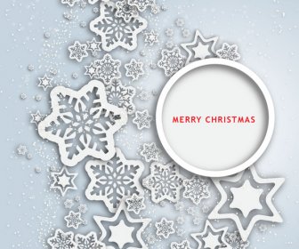 Abstract Christmas Flakes And Stars Icons Decoration