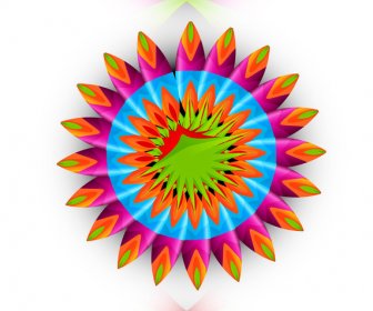 Abstract Circle Shiny Colorful Swirl Vector